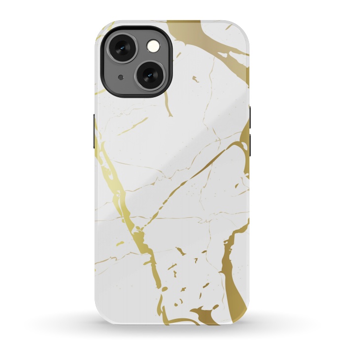 iPhone 13 StrongFit Marble Design With Gold Lines by ArtsCase
