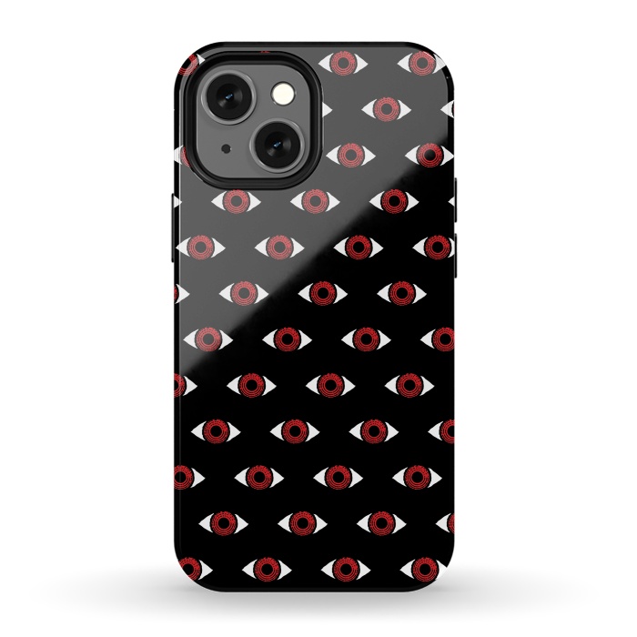 iPhone 13 mini StrongFit Red eye pattern by Laura Nagel