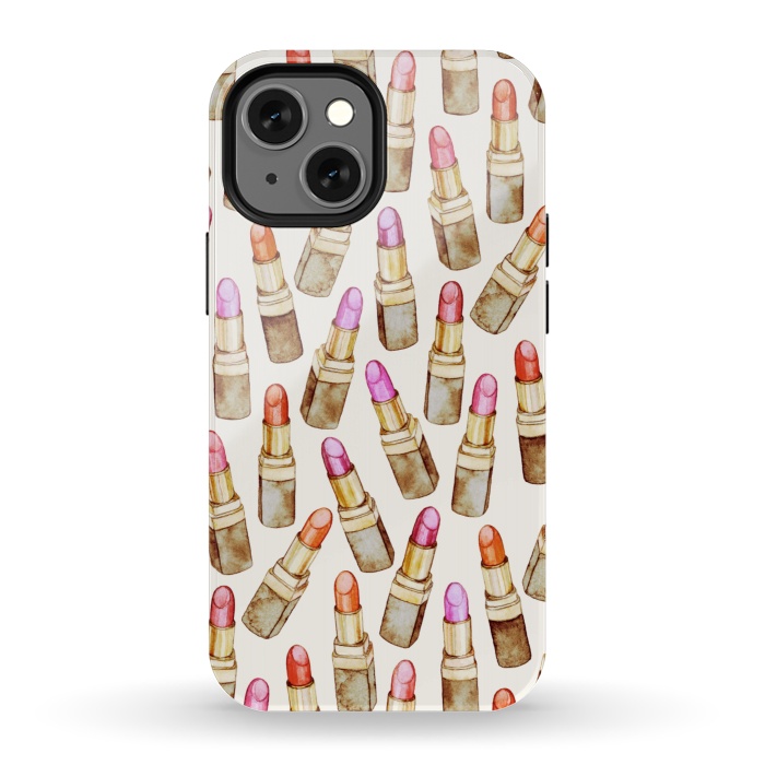 iPhone 13 mini StrongFit Lots of Little Golden Lipsticks by Micklyn Le Feuvre