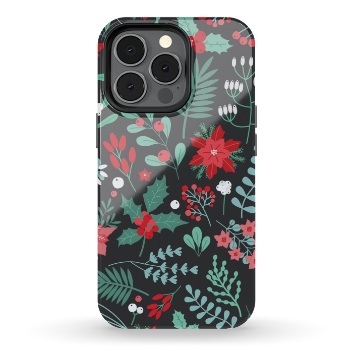 iPhone 13 pro StrongFit Beautiful Christmas Fully Floral Pattern by ArtsCase