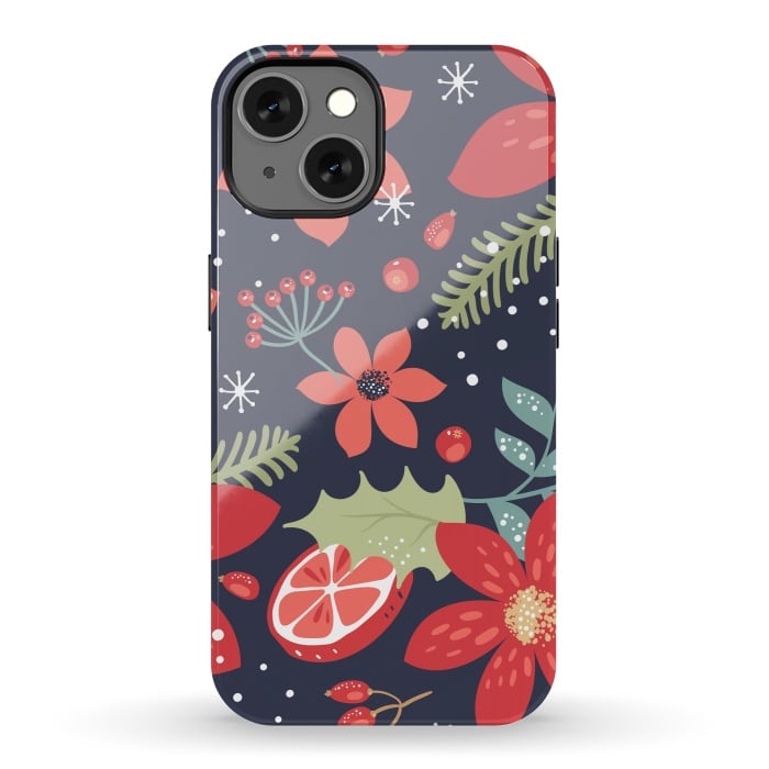 iPhone 13 StrongFit Floral Seamless Pattern for Christmas by ArtsCase