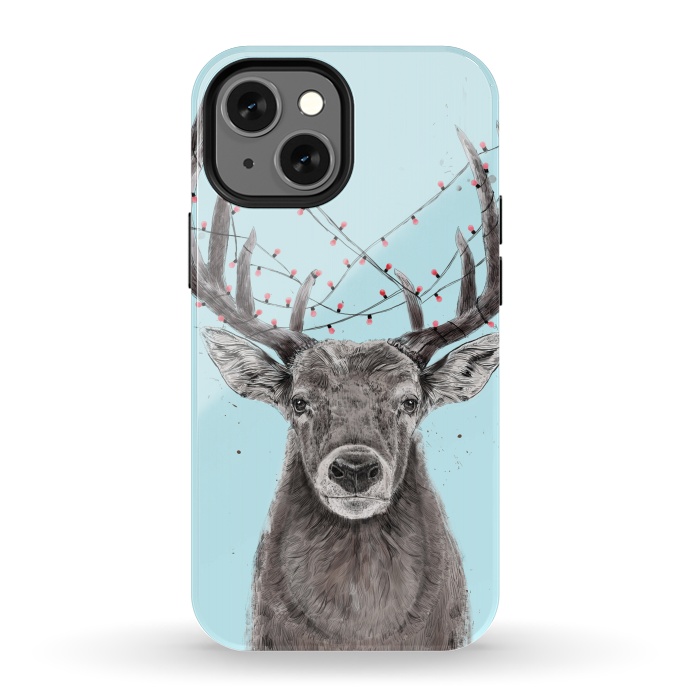 iPhone 13 mini StrongFit Xmas deer by Balazs Solti