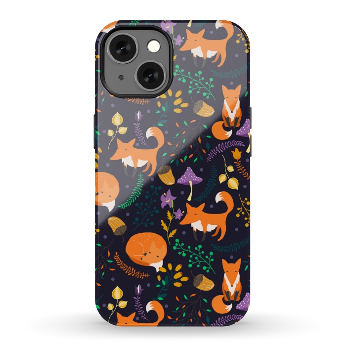 iPhone 13 StrongFit Cute foxes by Julia Badeeva