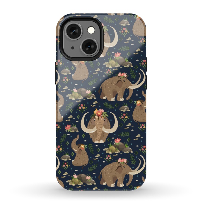 iPhone 13 mini StrongFit Cute mammoths by Julia Badeeva