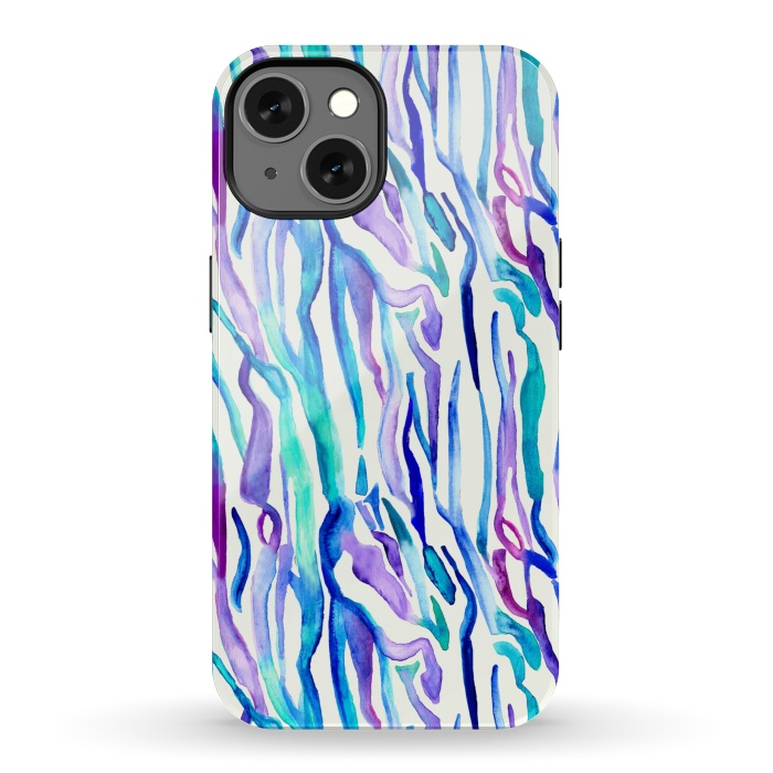 iPhone 13 StrongFit Watercolour Zebra Print by Tangerine-Tane