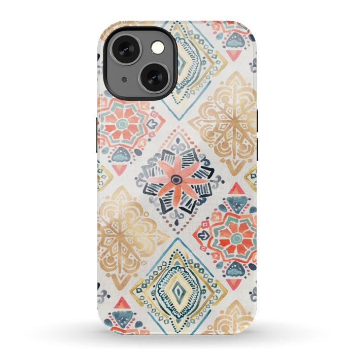iPhone 13 StrongFit Gilded Pysanky Diamonds by Tangerine-Tane