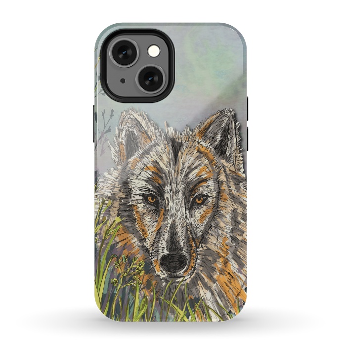 iPhone 13 mini StrongFit Wolf I by Lotti Brown