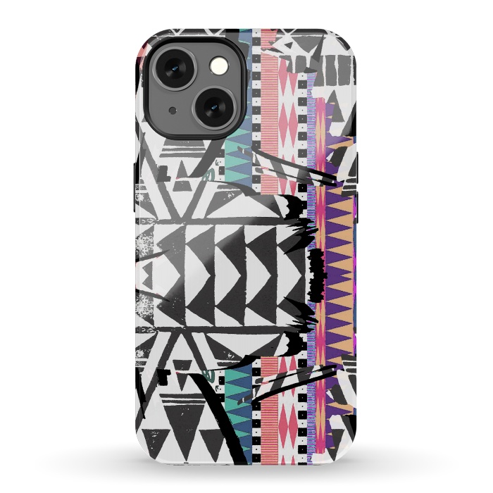 iPhone 13 StrongFit Colourful African inspired ethnic print by Oana 