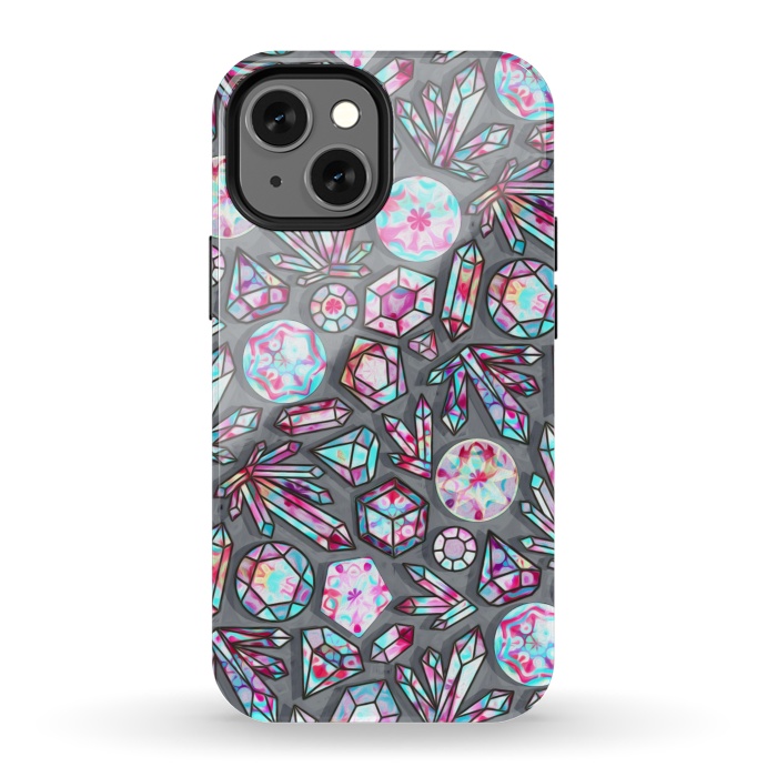 iPhone 13 mini StrongFit Kaleidoscope Crystals - Grey  by Tigatiga