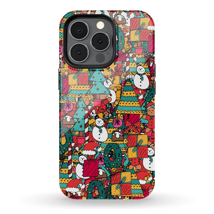 iPhone 13 pro StrongFit Festive Christmas Pattern by Steve Wade (Swade)