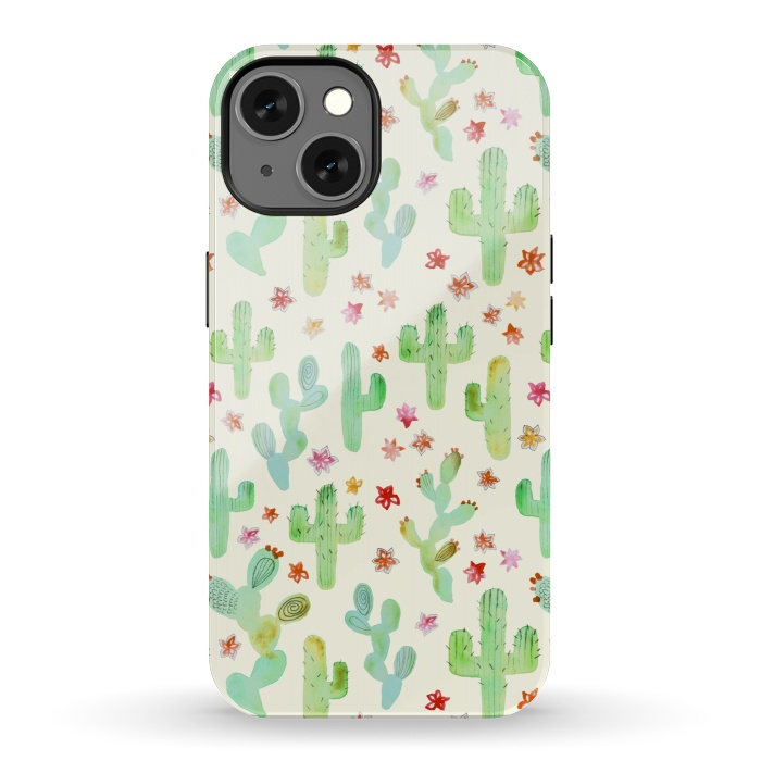 iPhone 13 StrongFit Watercolor Cacti by Tangerine-Tane