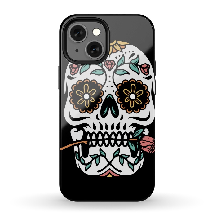 iPhone 13 mini StrongFit Mexican Skull by Afif Quilimo