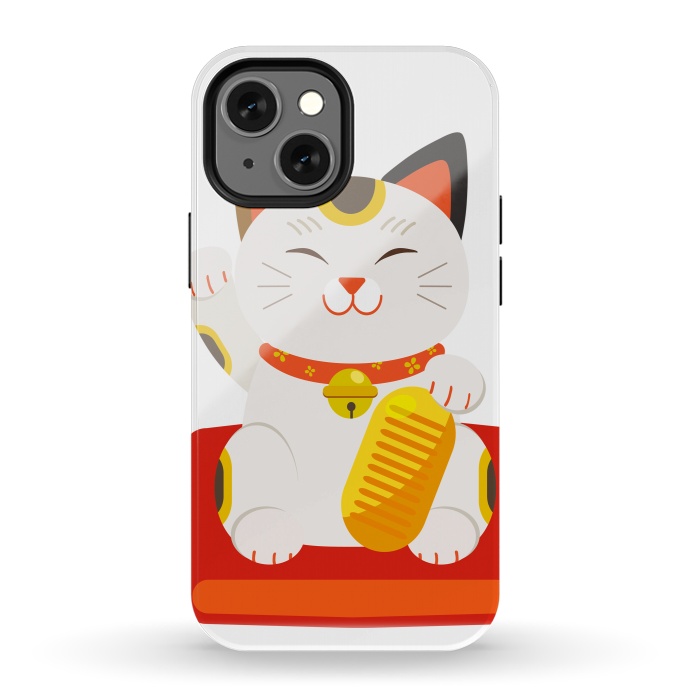 iPhone 13 mini StrongFit lucky cat by haroulita
