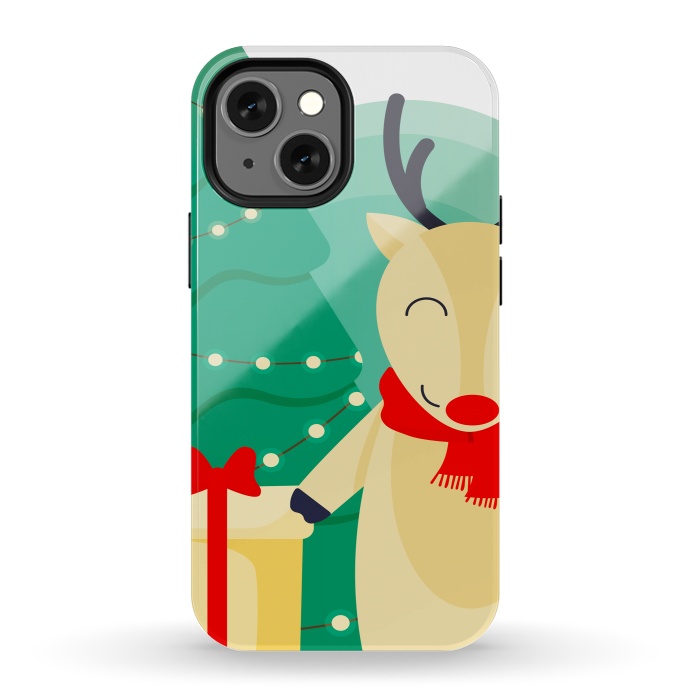 iPhone 13 mini StrongFit happy reindeer by haroulita