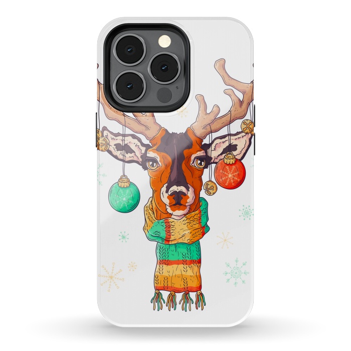 iPhone 13 pro StrongFit christmas reindeer by haroulita