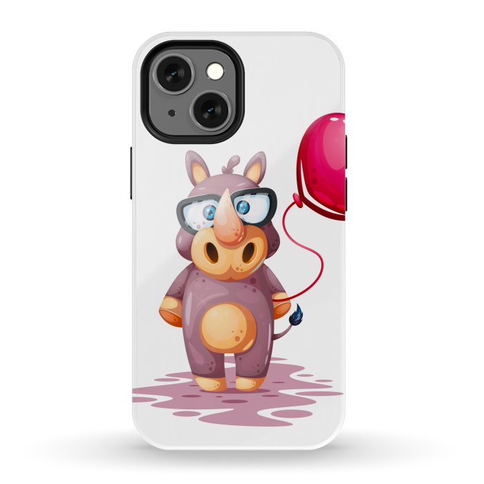 iPhone 13 mini StrongFit cute rhino by haroulita