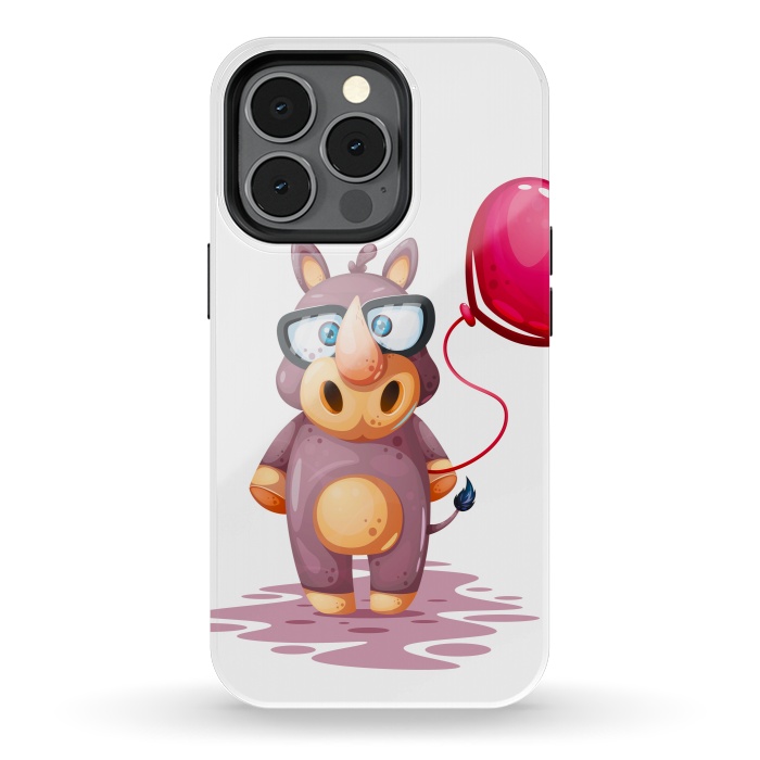 iPhone 13 pro StrongFit cute rhino by haroulita