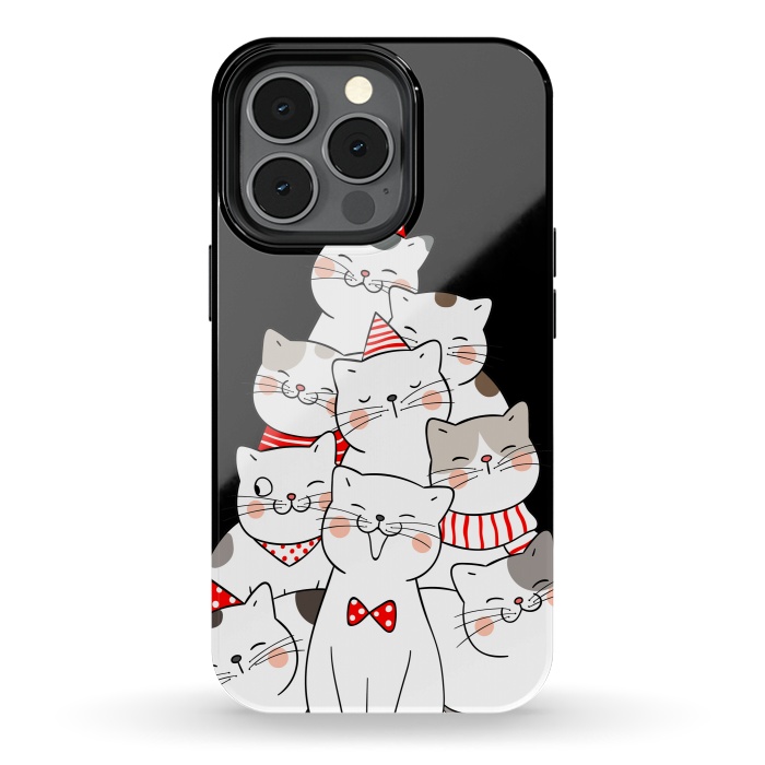 iPhone 13 pro StrongFit christmas cats by haroulita