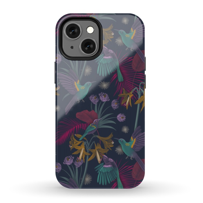 iPhone 13 mini StrongFit Purple Sunbird by Tishya Oedit