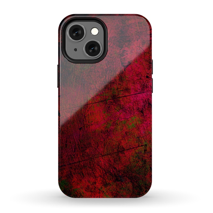 iPhone 13 mini StrongFit Red abstract grunge textured design by Josie