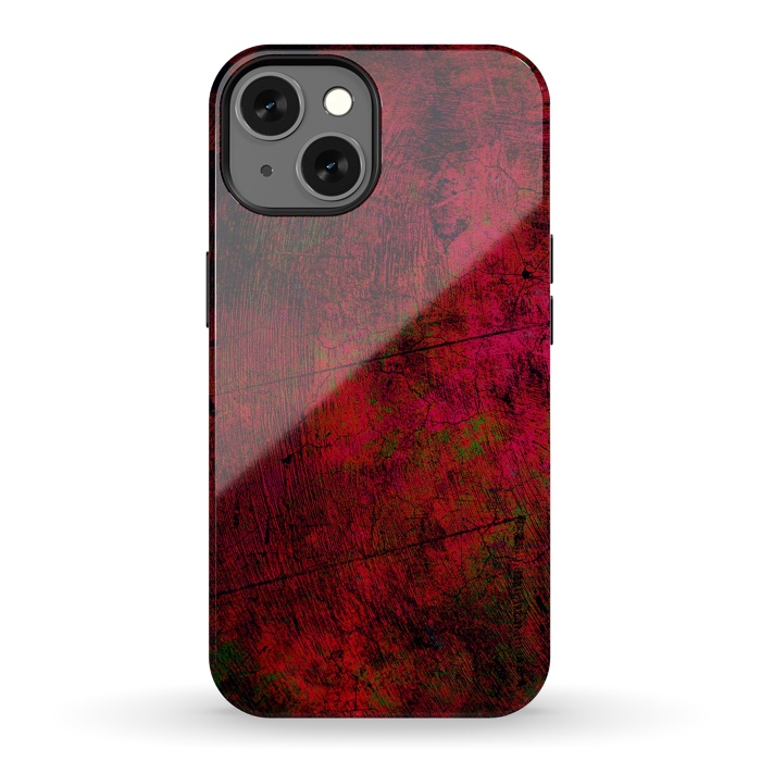 iPhone 13 StrongFit Red abstract grunge textured design by Josie