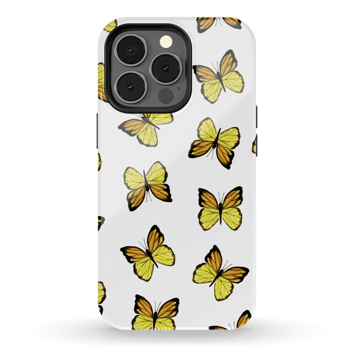 iPhone 13 pro StrongFit Yellow butterflies by Julia Badeeva