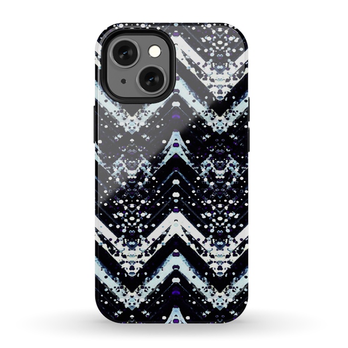 iPhone 13 mini StrongFit Snowy mountains zigzag ethnic pattern by Oana 