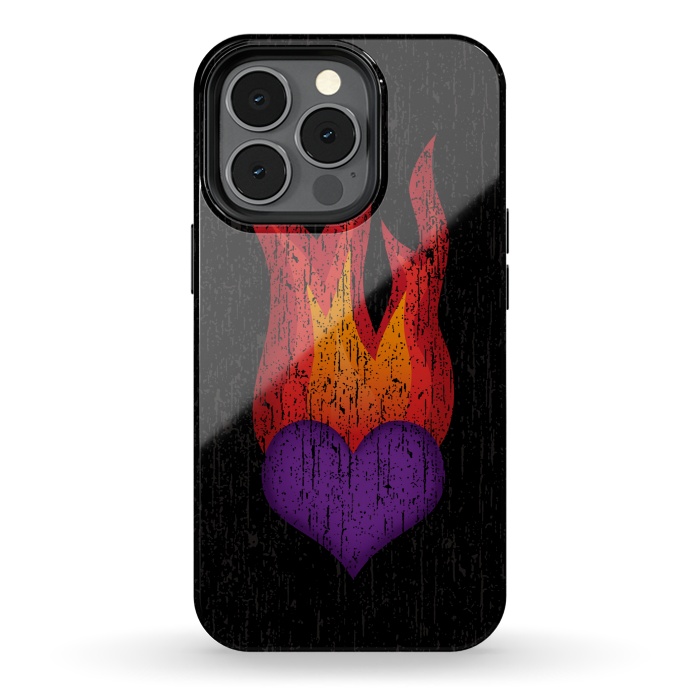 iPhone 13 pro StrongFit Heart on Fire by Majoih