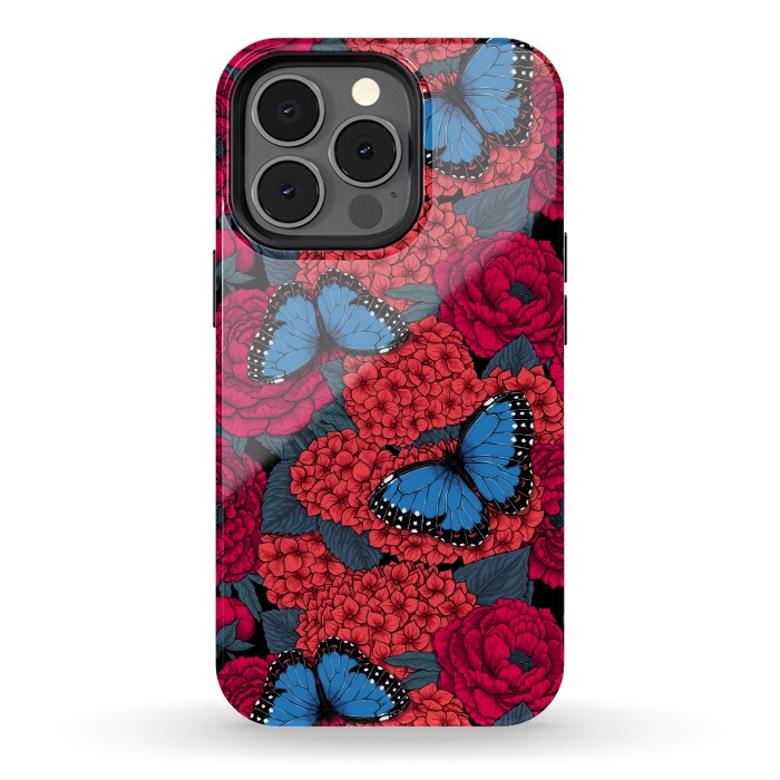 iPhone 13 pro StrongFit Blue morpho garden by Katerina Kirilova