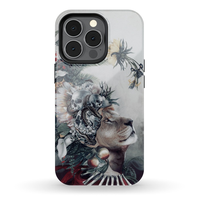 iPhone 13 pro StrongFit Lion and Skulls by Riza Peker