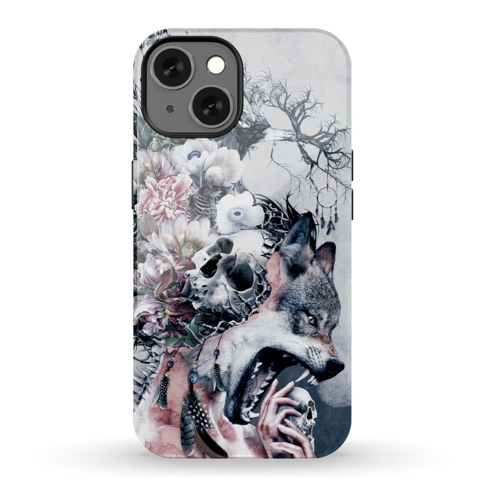 iPhone 13 StrongFit Wolf and Skulls by Riza Peker