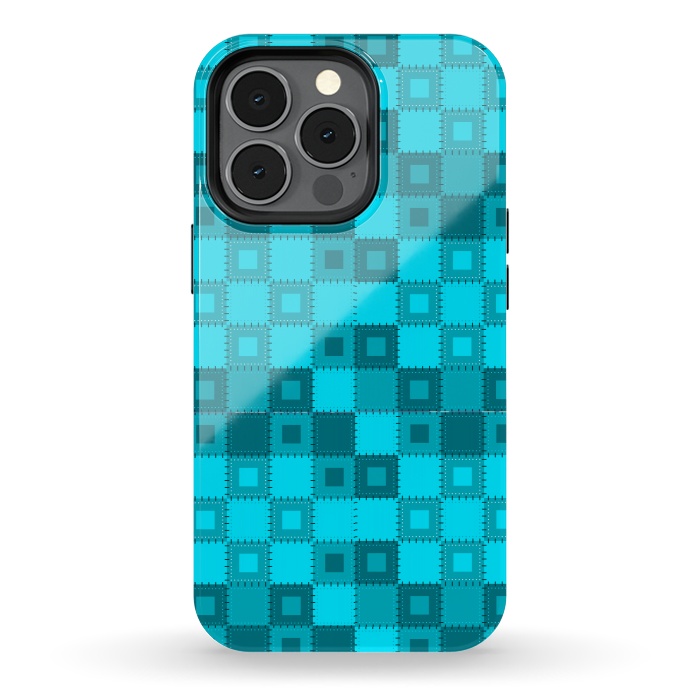 iPhone 13 pro StrongFit blue patchwork by MALLIKA