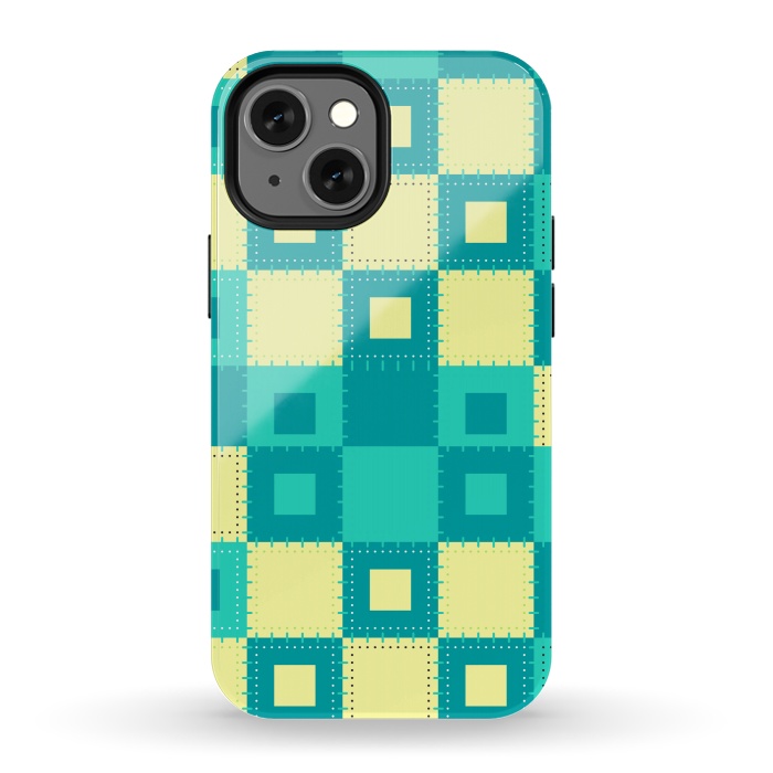 iPhone 13 mini StrongFit blue yellow patchwork by MALLIKA