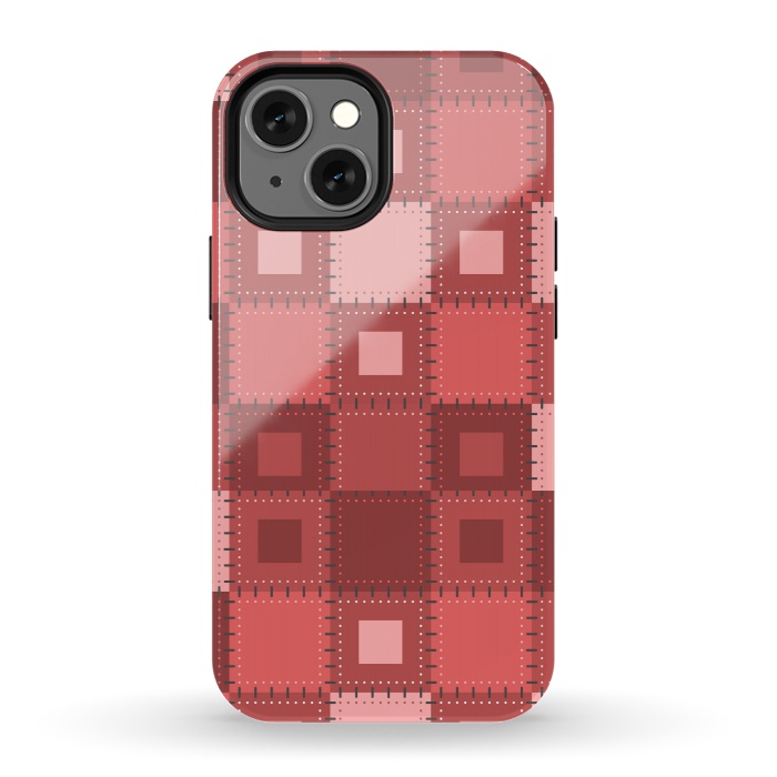 iPhone 13 mini StrongFit RED WHITE PATCHWORK by MALLIKA