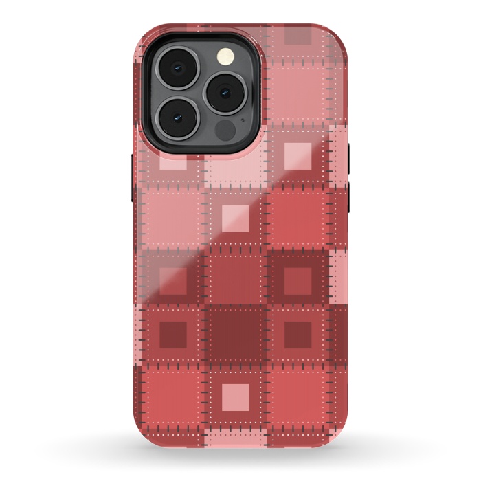 iPhone 13 pro StrongFit RED WHITE PATCHWORK by MALLIKA