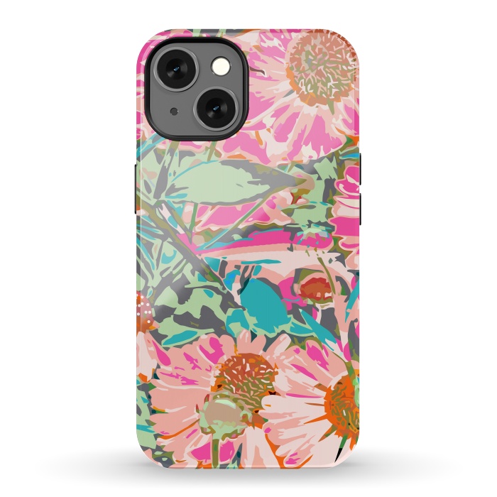 iPhone 13 StrongFit Pink Sunflowers Pattern by Uma Prabhakar Gokhale