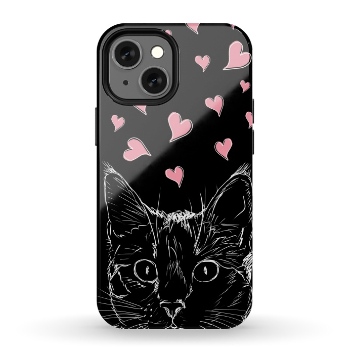 iPhone 13 mini StrongFit In love kitten by Oana 