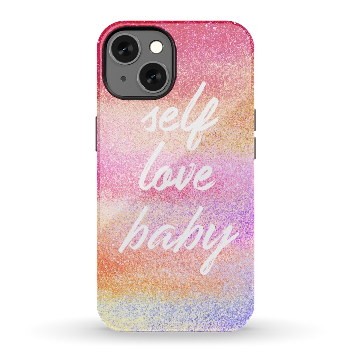 iPhone 13 StrongFit Self Love colorful gradient glitter by Oana 
