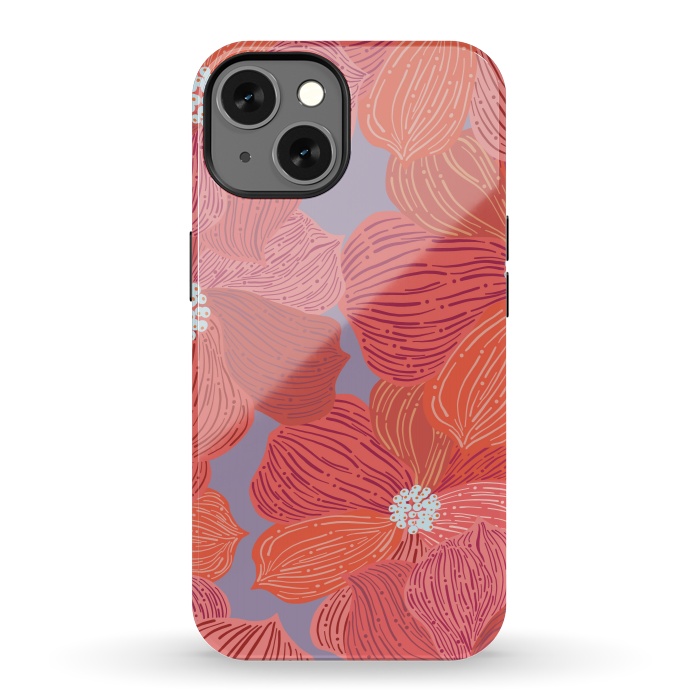 iPhone 13 StrongFit Coral floral by Nina Leth