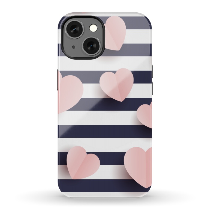 iPhone 13 StrongFit paper cut cute hearts by MALLIKA