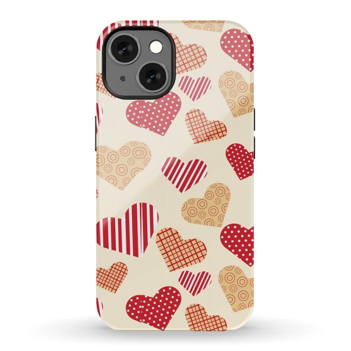 iPhone 13 StrongFit RED GOLDEN HEARTS by MALLIKA