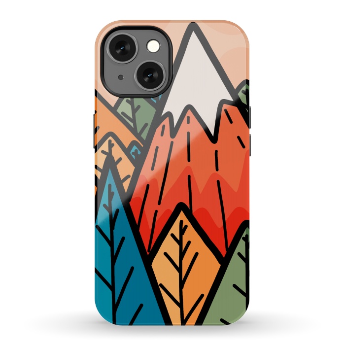 iPhone 13 StrongFit The lone mountain forest by Steve Wade (Swade)
