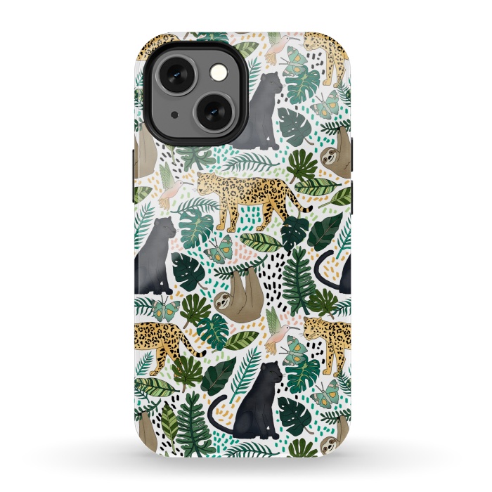 iPhone 13 mini StrongFit Emerald Forest Animals by Tangerine-Tane