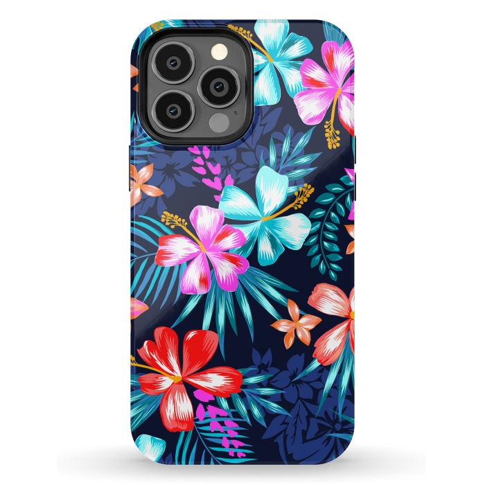 iPhone 13 Pro Max StrongFit Beautiful Tropical Design Leave and Flowers by ArtsCase