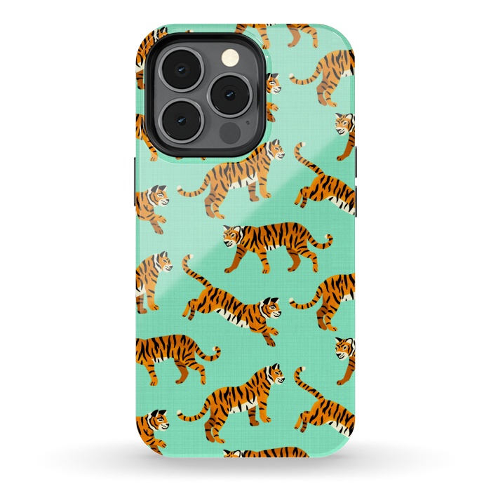 iPhone 13 pro StrongFit Bangel Tigers - Mint  by Tigatiga