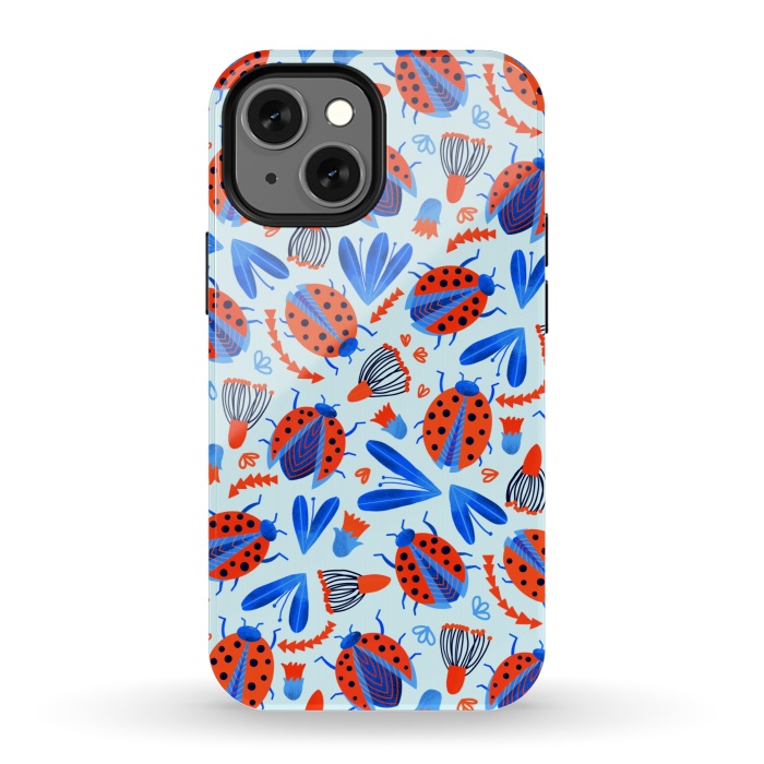 iPhone 13 mini StrongFit Classic Ladybird Botanical  by Tigatiga