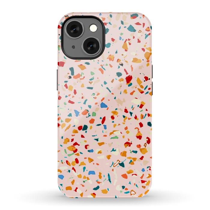 iPhone 13 StrongFit Blush Terrazzo | Pink Eclectic Speckles | Abstract Confetti Painting | Chic Bohemian Illustration by Uma Prabhakar Gokhale