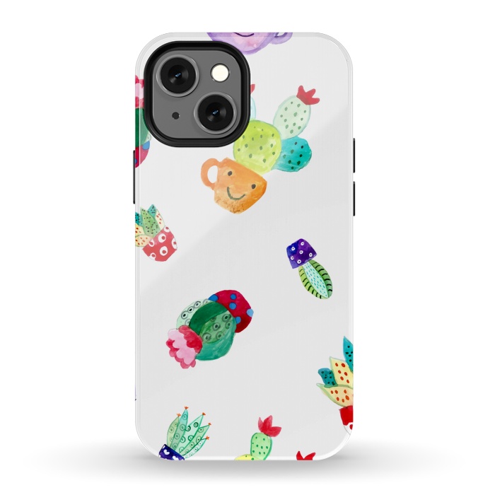 iPhone 13 mini StrongFit happy cactus by haroulita
