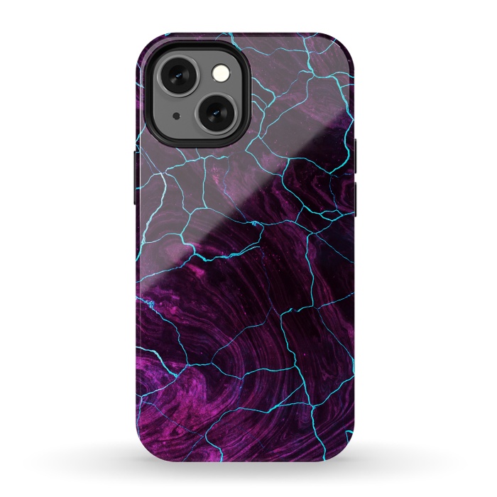 iPhone 13 mini StrongFit Metallic dark purple marble by Oana 