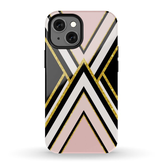 iPhone 13 mini StrongFit Pink gold geometric by Jms